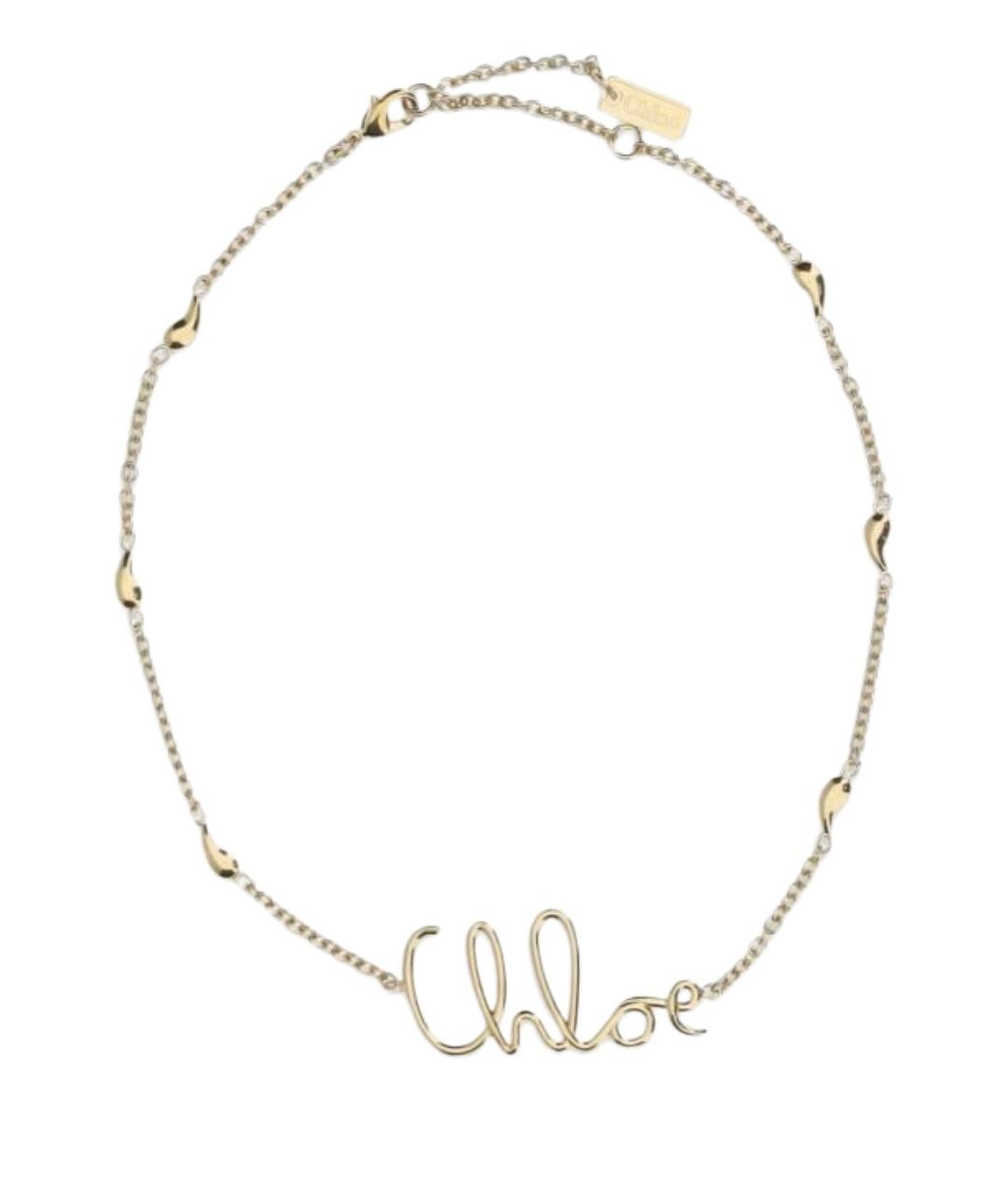 CHLOE Золотое латунное колье, фото 1
