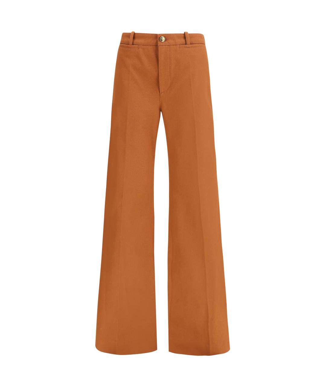 CHLOE Коричневые хлопковые джинсы клеш, фото 1