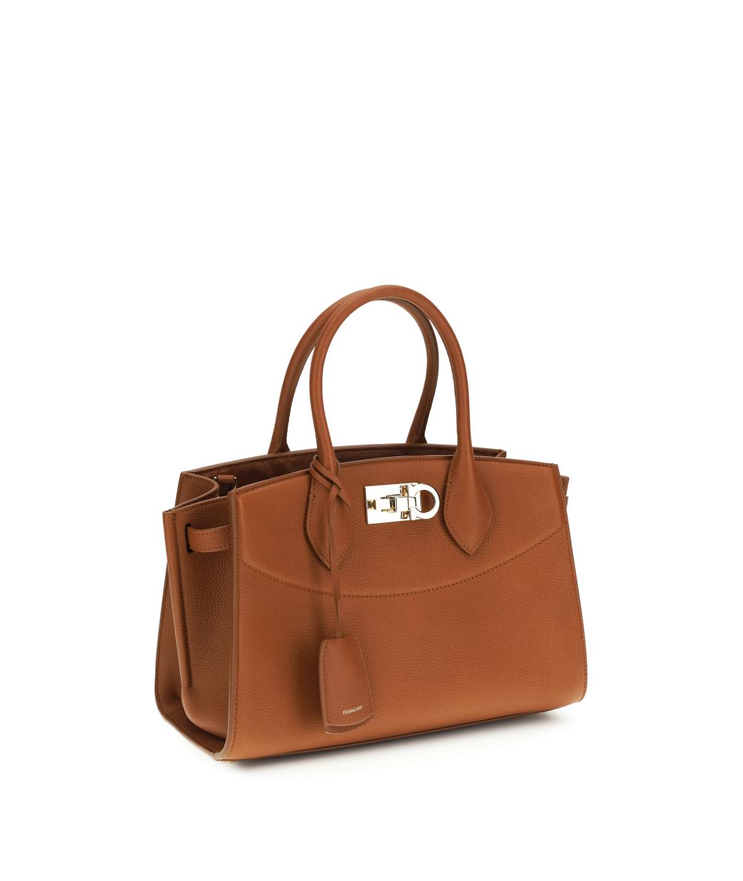 FERRAGAMO Коричневая кожаная сумка тоут, фото 2