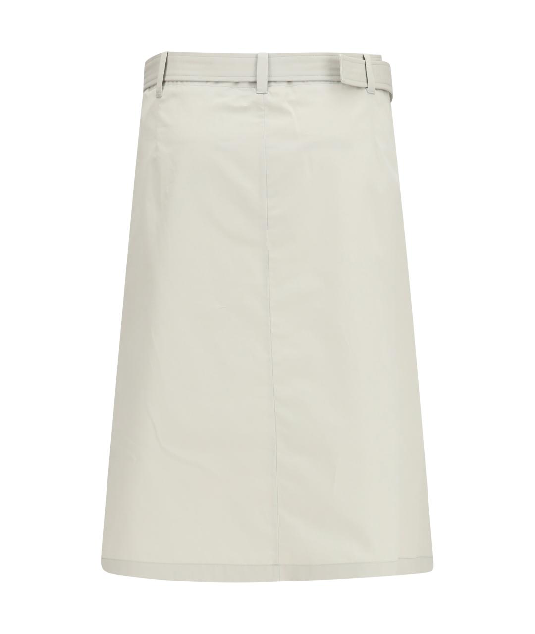 RIER Белая хлопковая юбка миди, фото 2