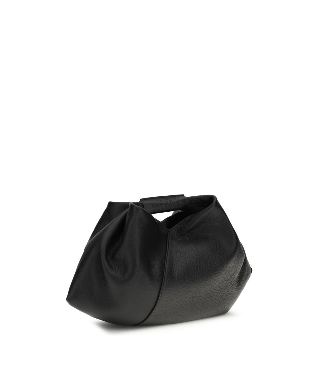 MM6 MAISON MARGIELA Черная кожаная сумка с короткими ручками, фото 2