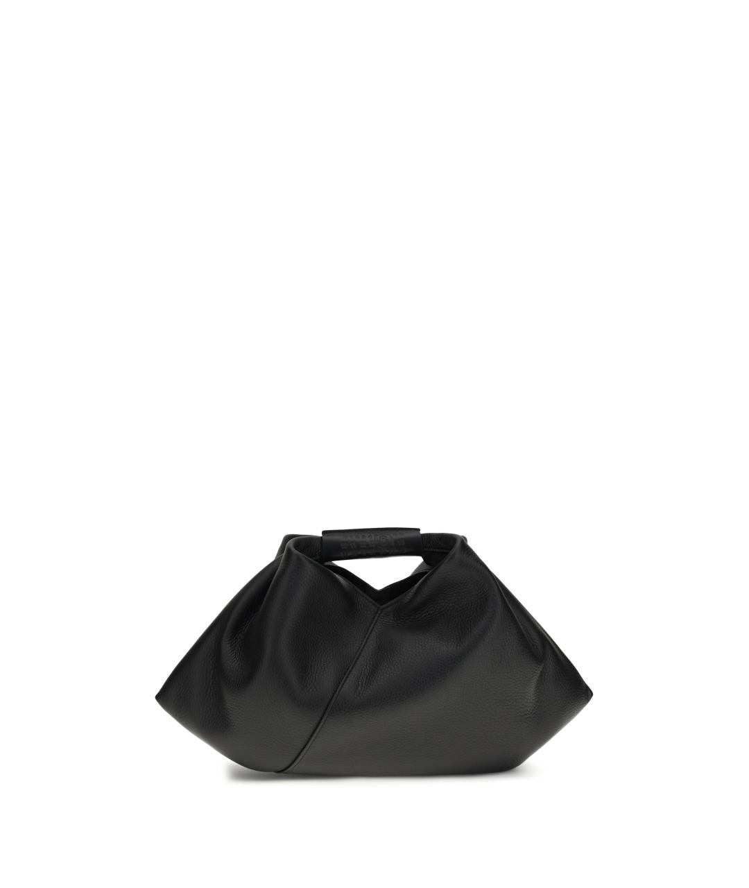 MM6 MAISON MARGIELA Черная кожаная сумка с короткими ручками, фото 1