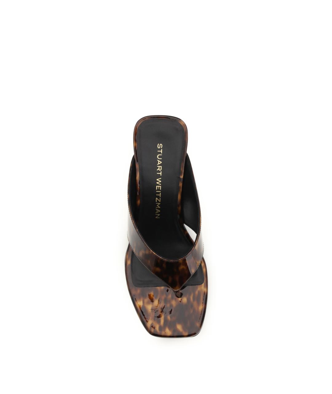 STUART WEITZMAN Коричневые кожаные босоножки, фото 4