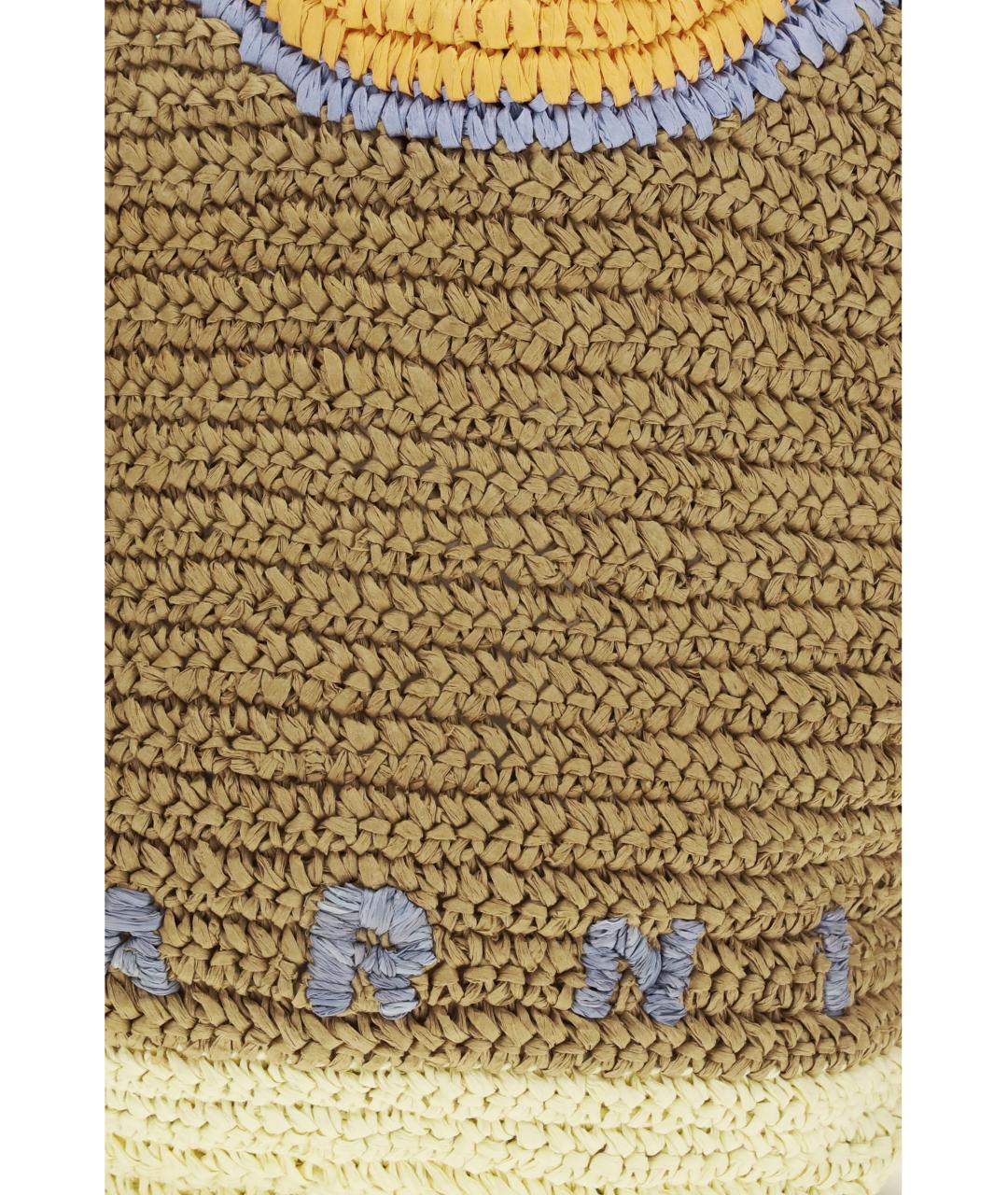 MARNI Бежевая пелетеная сумка тоут, фото 4