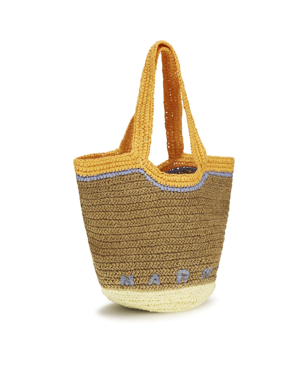 MARNI Бежевая пелетеная сумка тоут, фото 2