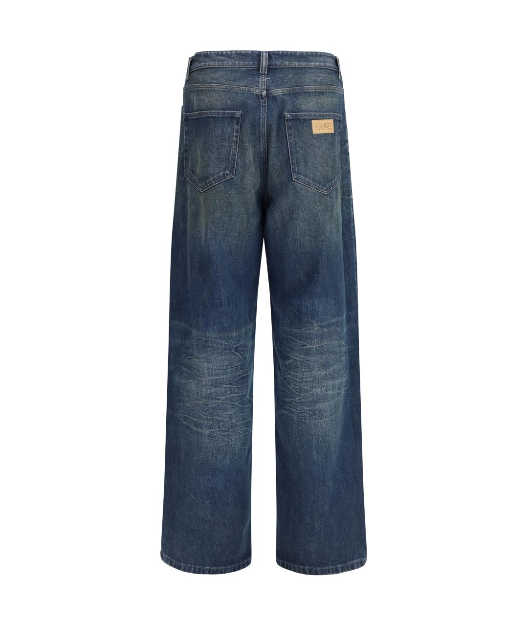 MM6 MAISON MARGIELA Темно-синие хлопковые прямые джинсы, фото 2