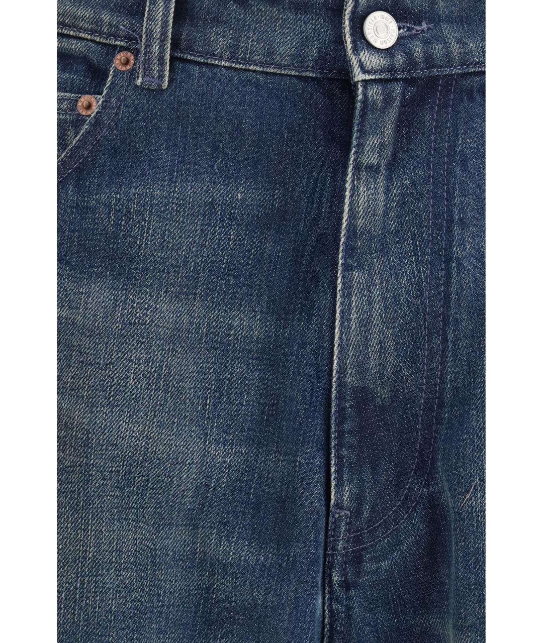 MM6 MAISON MARGIELA Темно-синие хлопковые прямые джинсы, фото 3