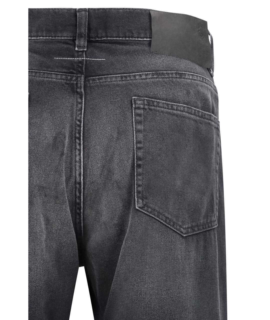 MM6 MAISON MARGIELA Черные хлопковые прямые джинсы, фото 3