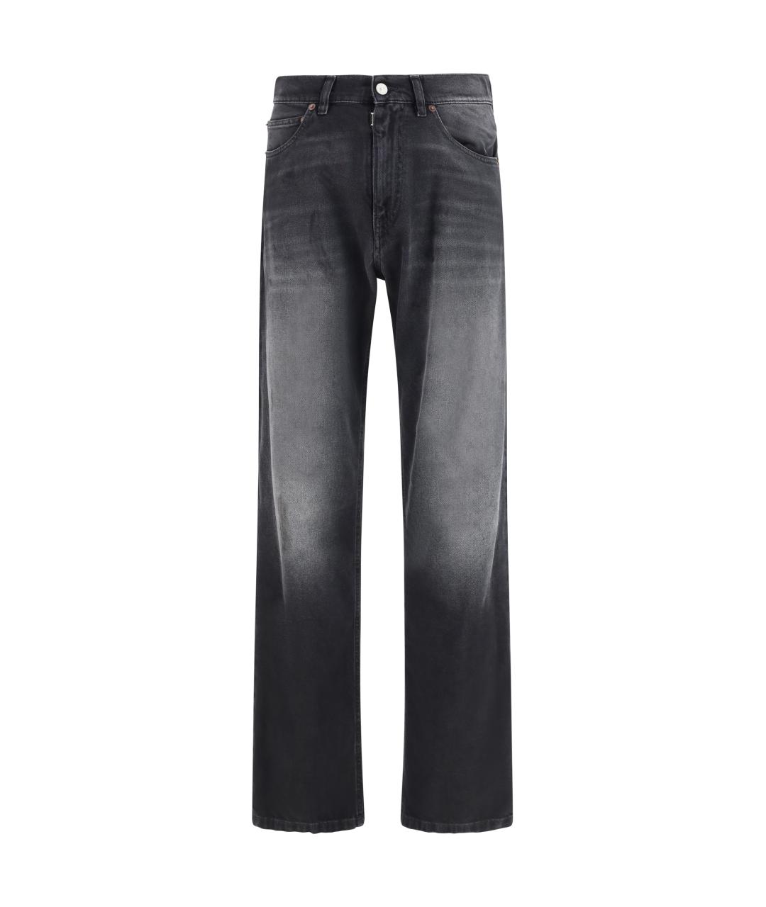 MM6 MAISON MARGIELA Черные хлопковые прямые джинсы, фото 1