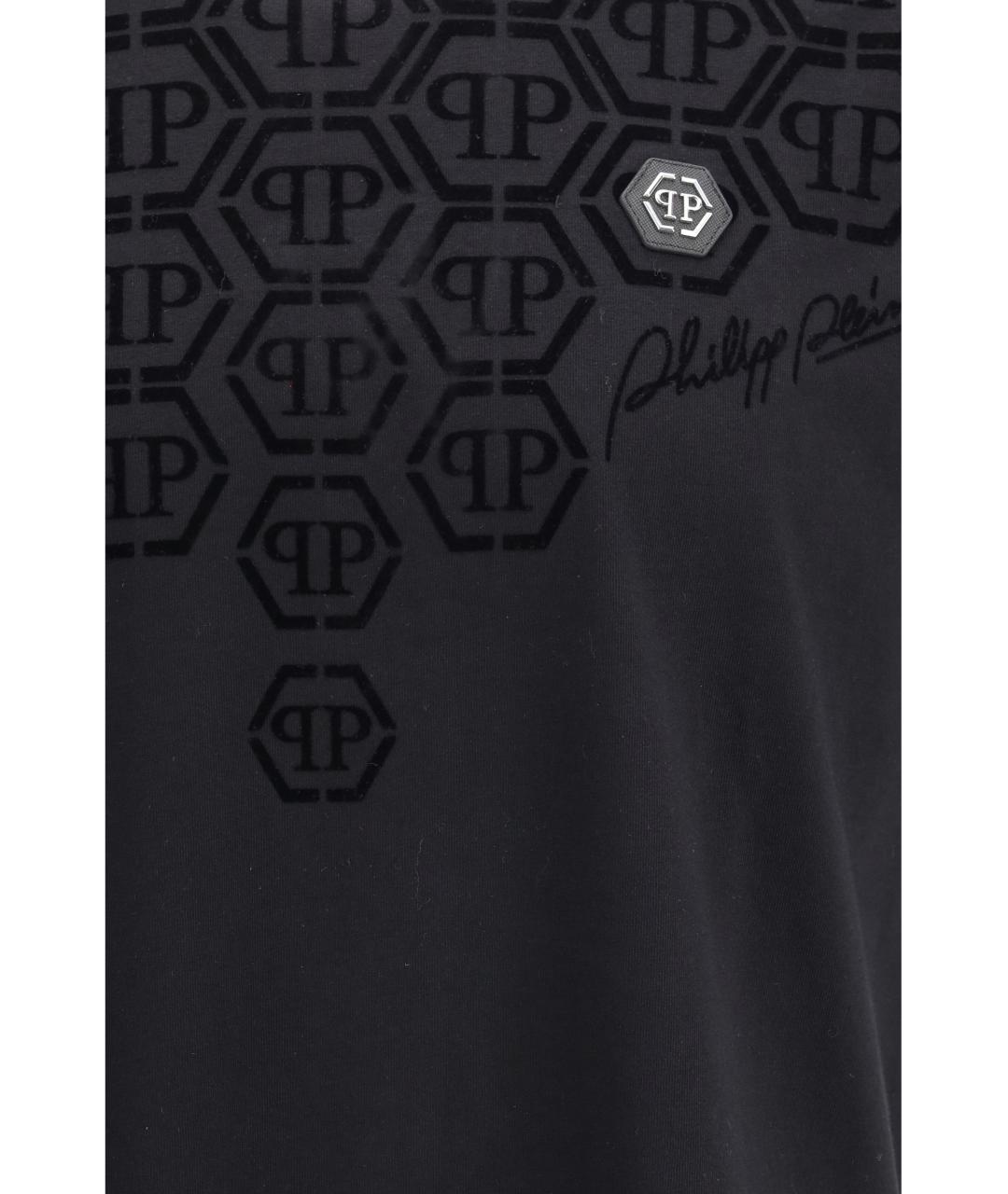 PHILIPP PLEIN Черная хлопковая футболка, фото 3