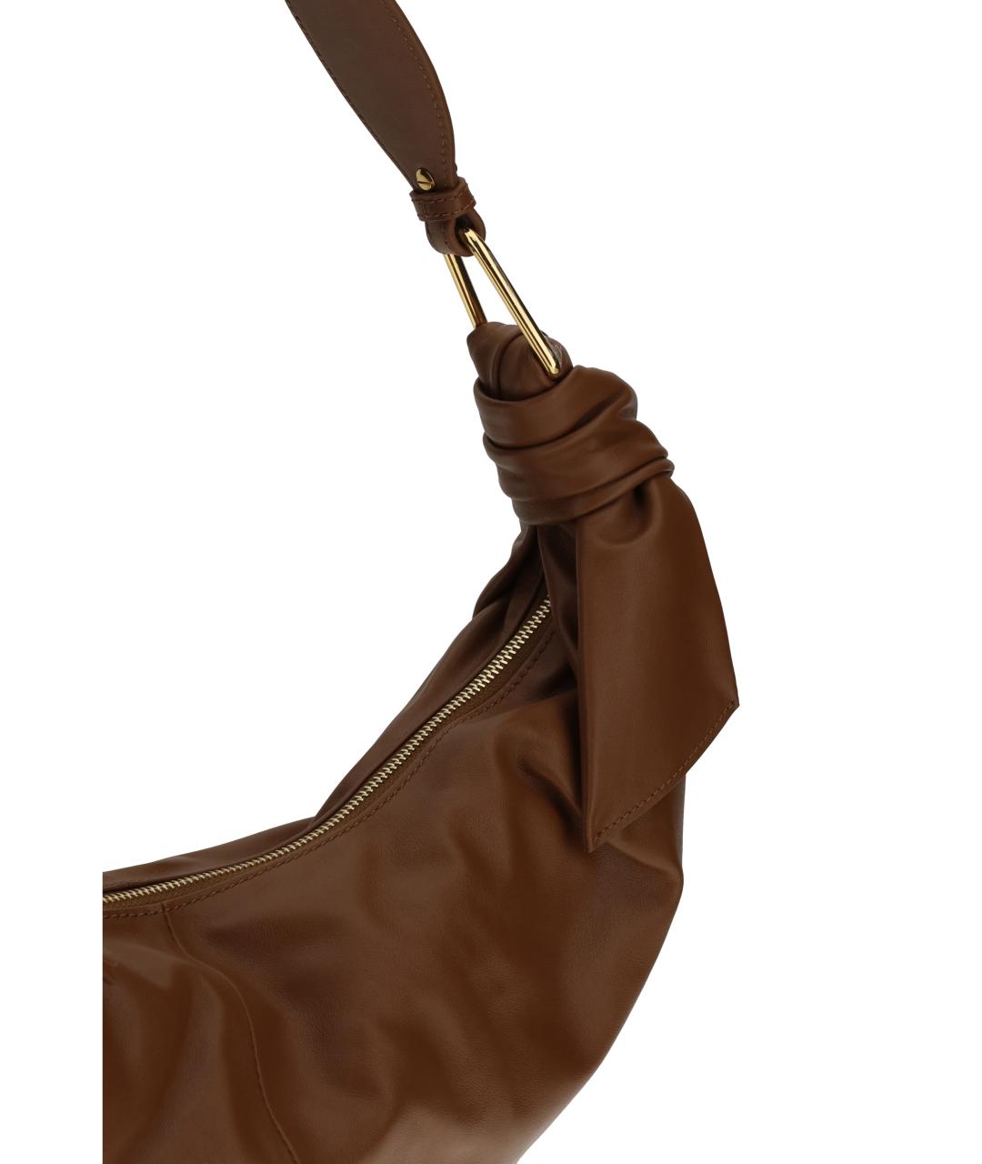 COCCINELLE Коричневая кожаная сумка через плечо, фото 4