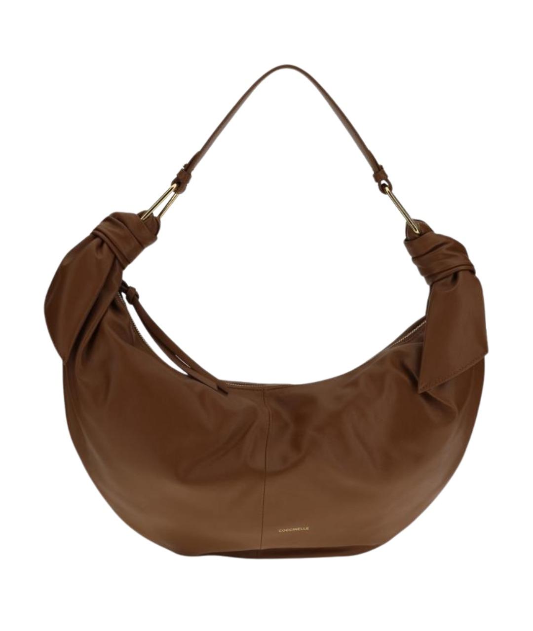COCCINELLE Коричневая кожаная сумка через плечо, фото 1