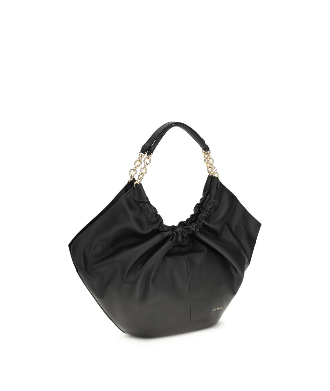 COCCINELLE Черная кожаная сумка с короткими ручками, фото 3