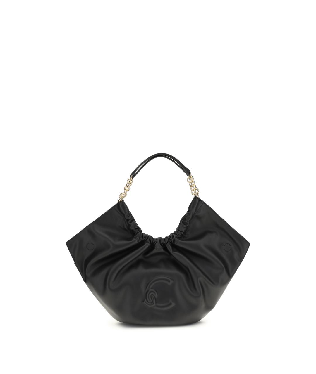 COCCINELLE Черная кожаная сумка с короткими ручками, фото 1