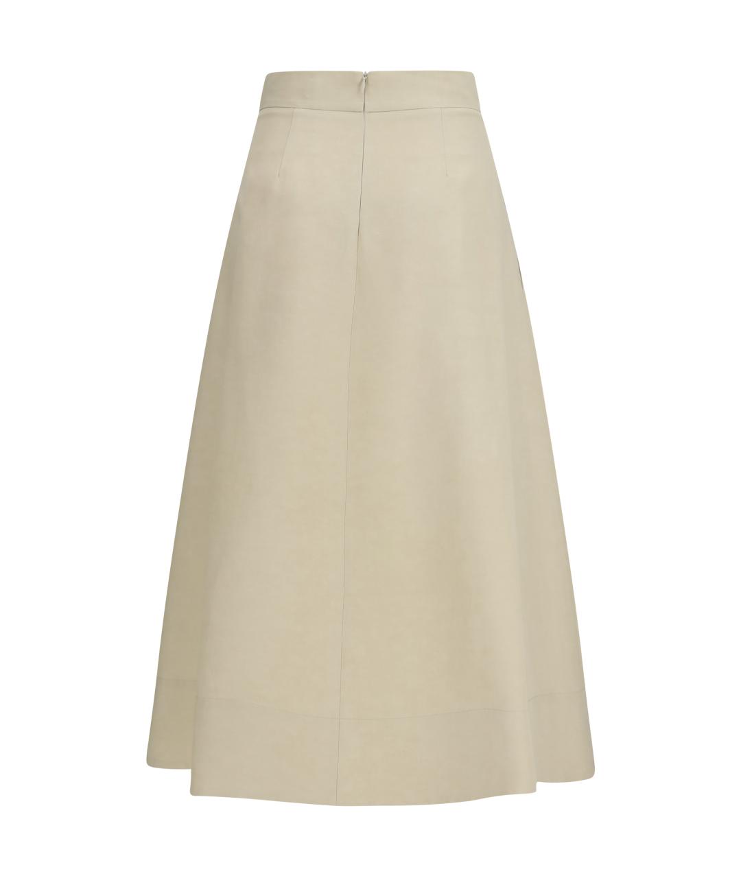 P.A.R.O.S.H. Бежевая вискозная юбка миди, фото 2