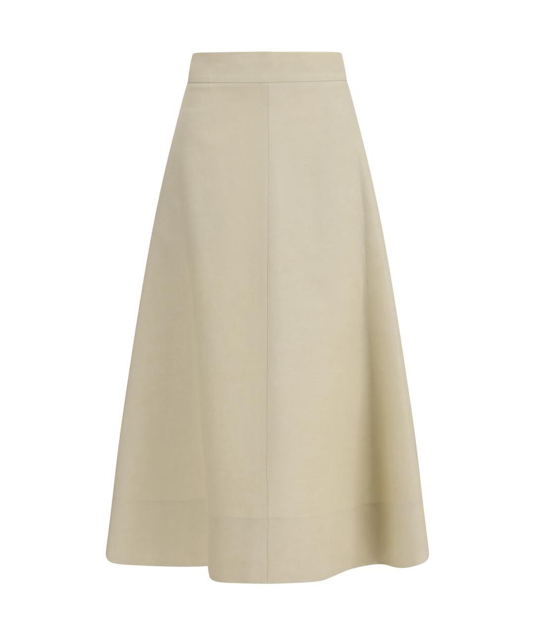 P.A.R.O.S.H. Бежевая вискозная юбка миди, фото 1