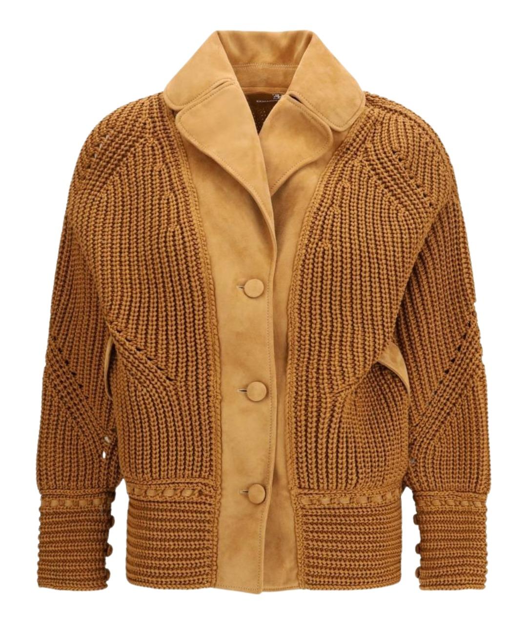 ERMANNO SCERVINO Коричневый хлопковый кардиган, фото 1