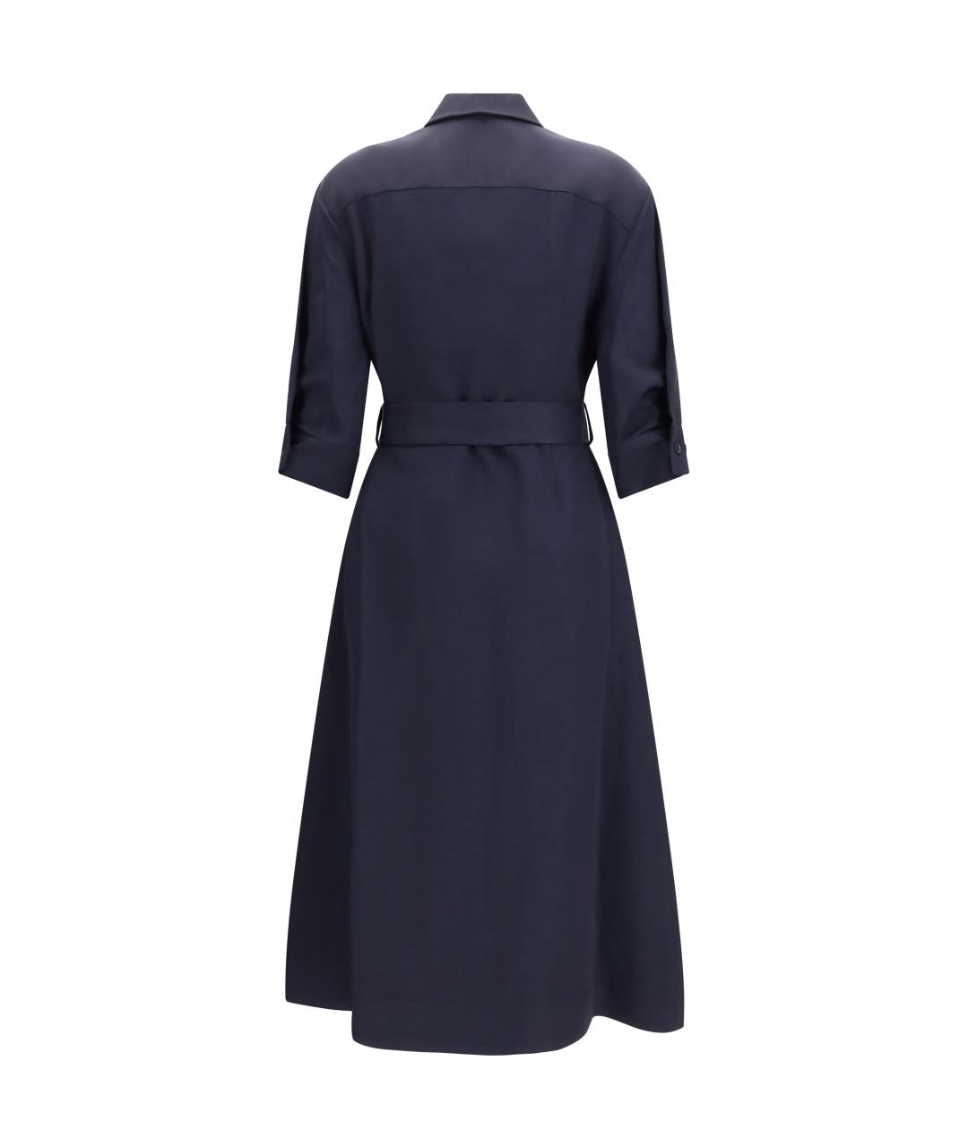 P.A.R.O.S.H. Темно-синее вискозное повседневное платье, фото 2