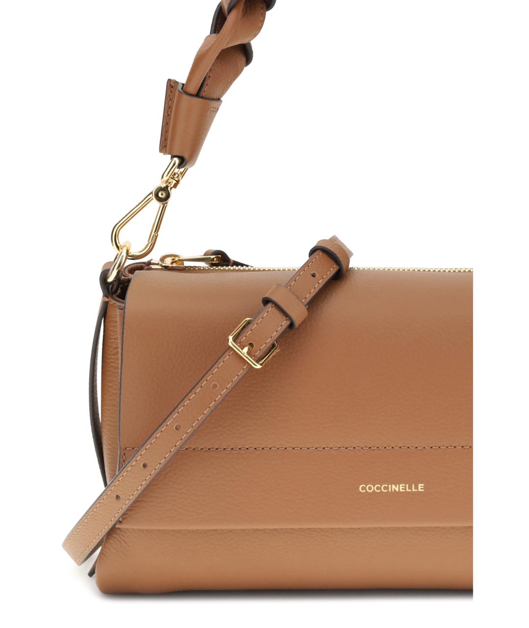 COCCINELLE Бежевая кожаная сумка через плечо, фото 4