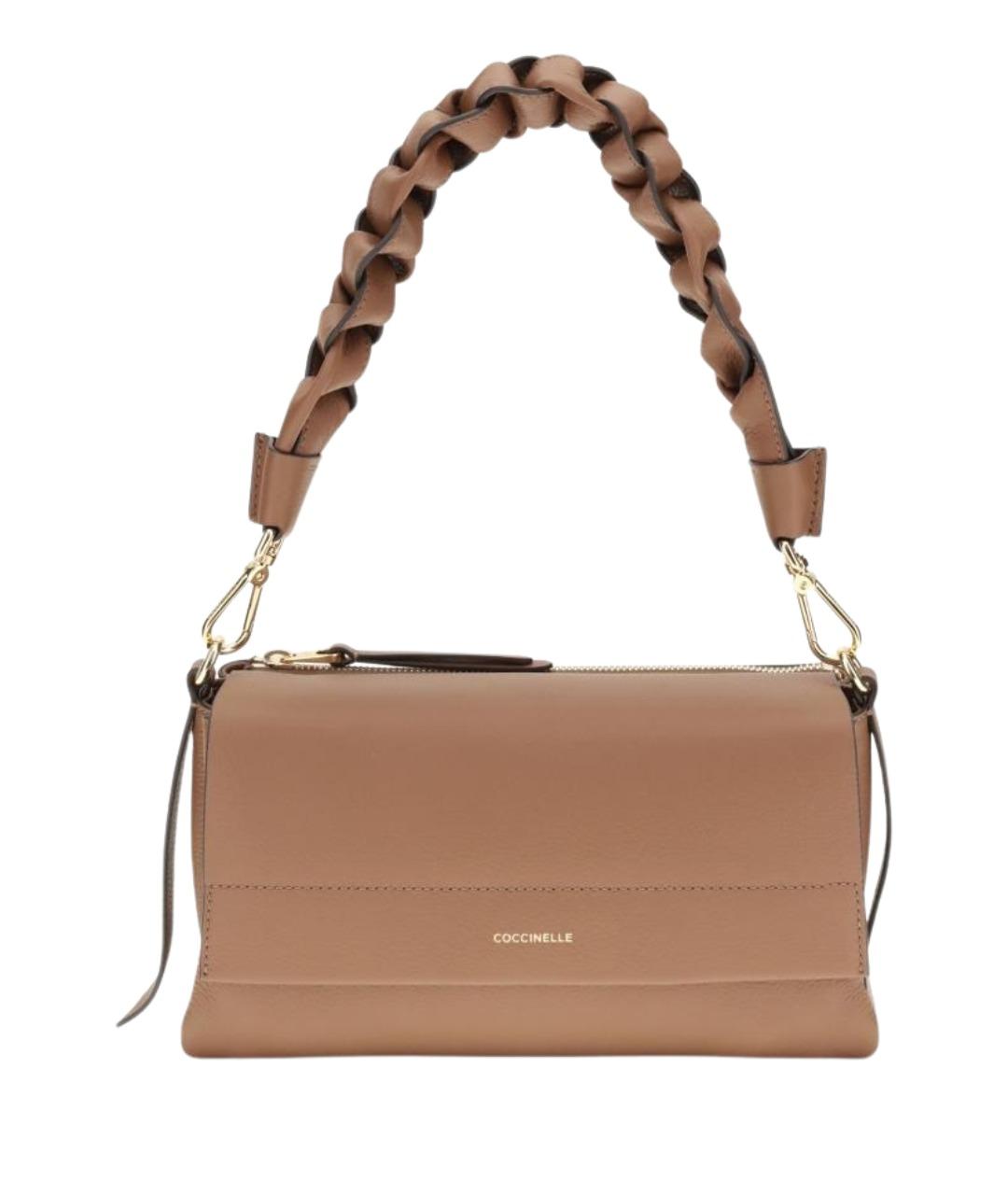 COCCINELLE Бежевая кожаная сумка через плечо, фото 1