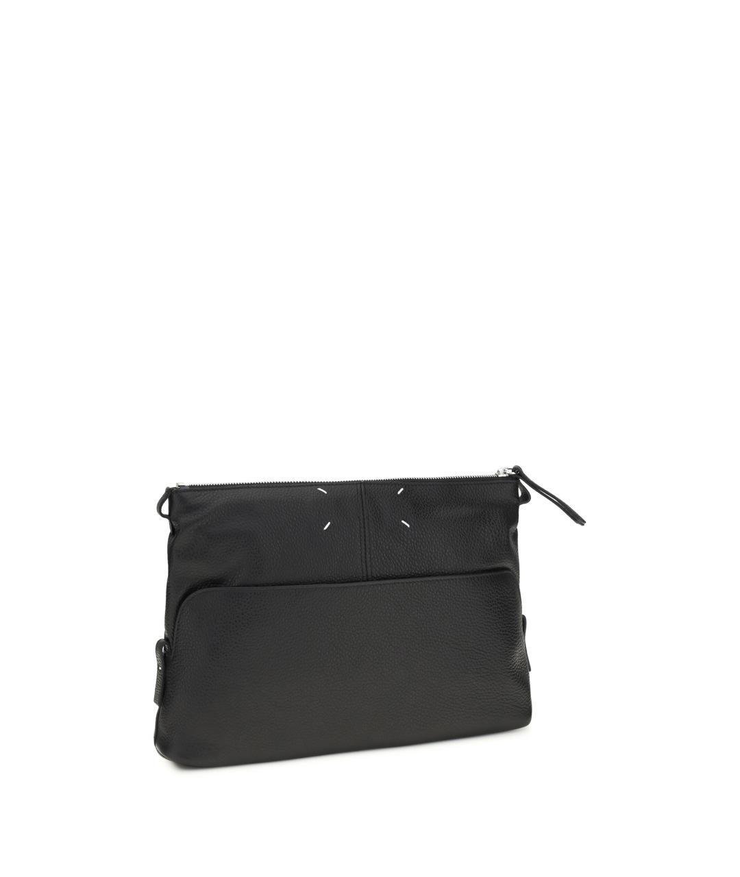 MAISON MARGIELA Черная кожаная сумка на плечо, фото 2