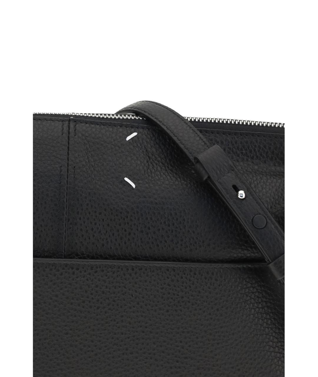 MAISON MARGIELA Черная кожаная сумка на плечо, фото 4