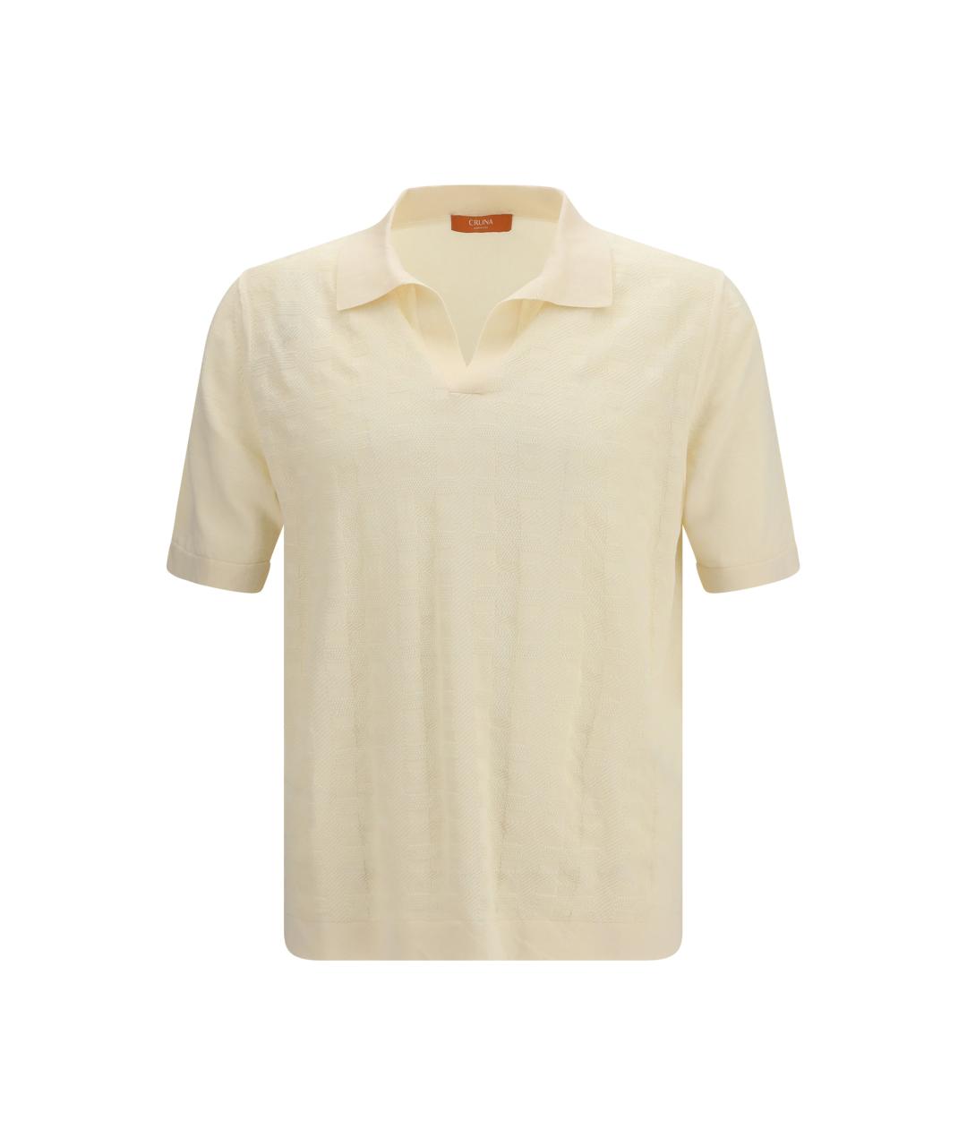 Cruna Бежевое хлопковое поло с коротким рукавом, фото 1
