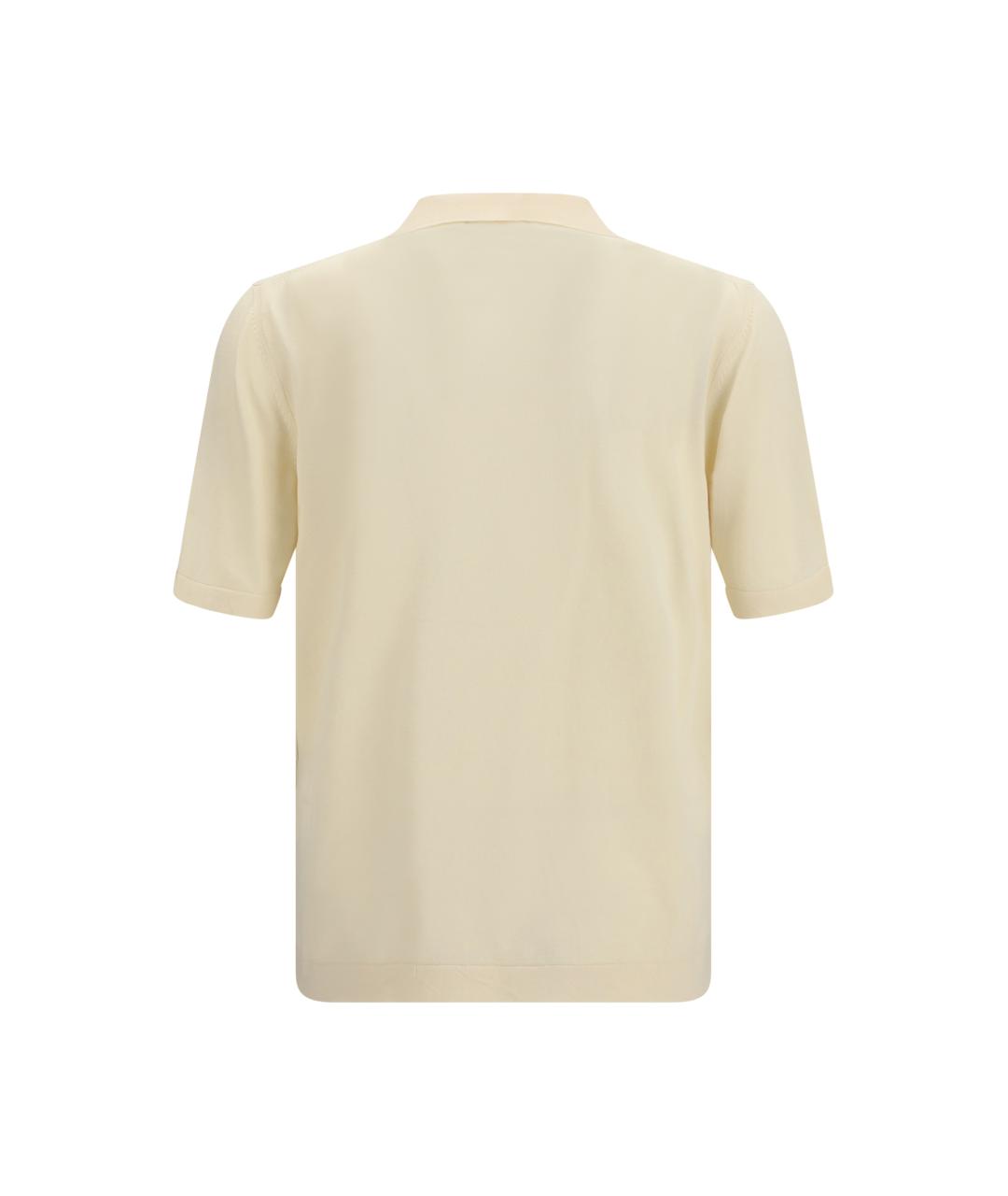 Cruna Бежевое хлопковое поло с коротким рукавом, фото 2