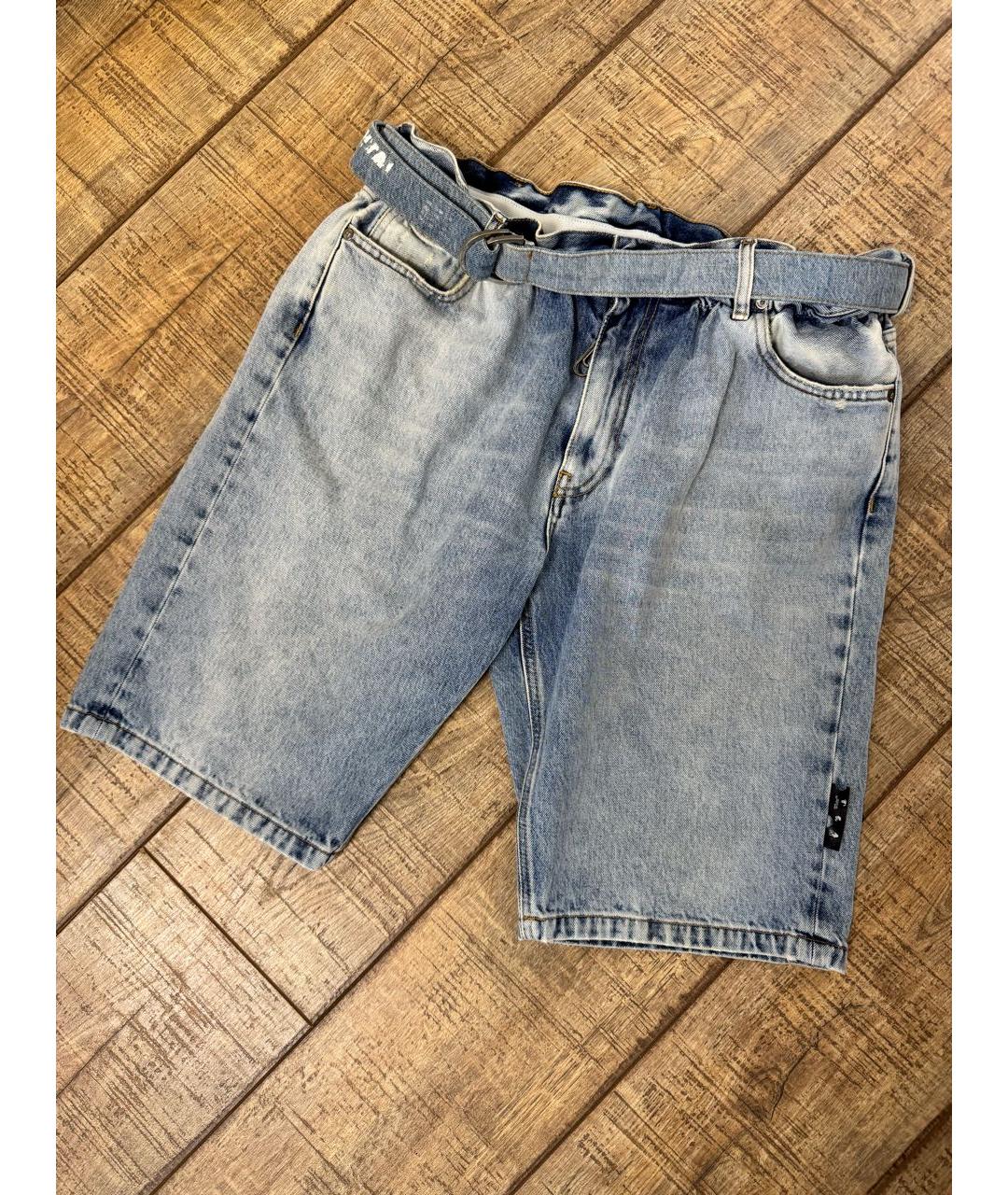 OFF-WHITE Синие деним шорты, фото 4