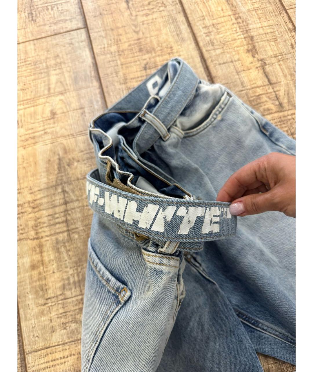 OFF-WHITE Синие деним шорты, фото 2