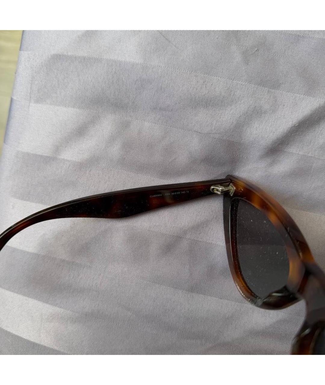 CELINE Коричневые пластиковые солнцезащитные очки, фото 6
