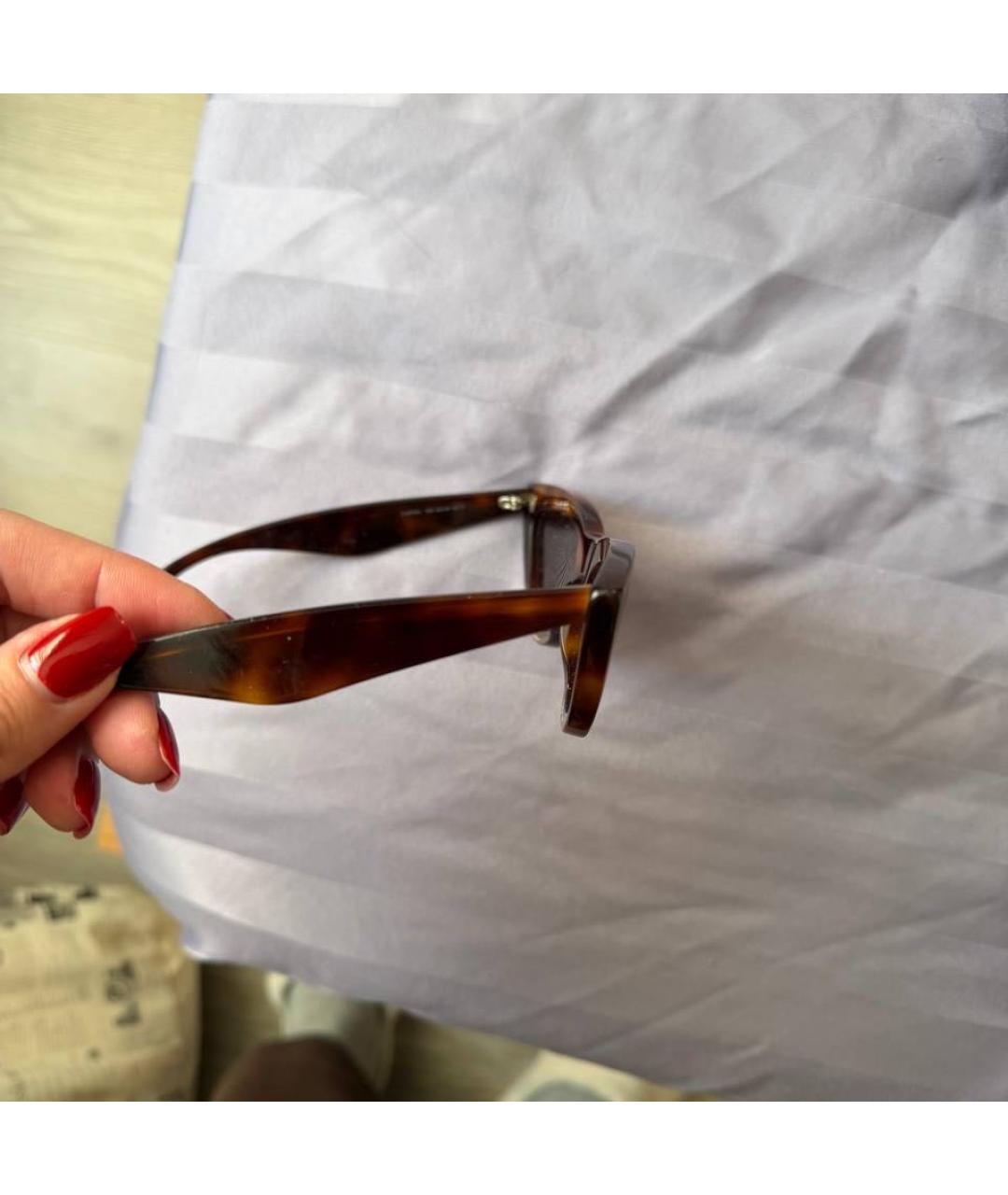 CELINE Коричневые пластиковые солнцезащитные очки, фото 7