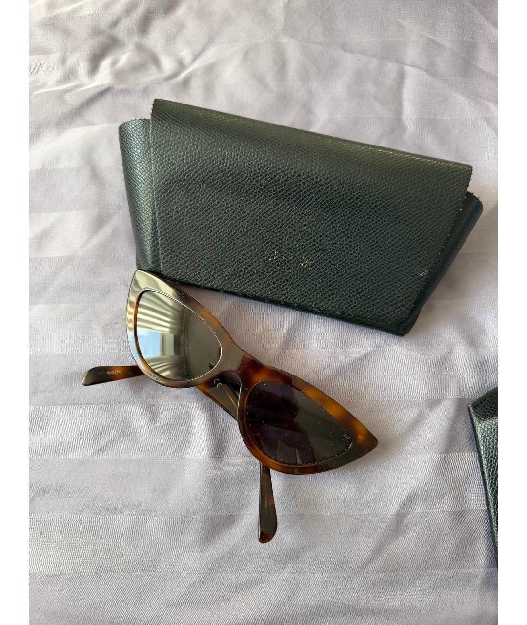 CELINE Коричневые пластиковые солнцезащитные очки, фото 5