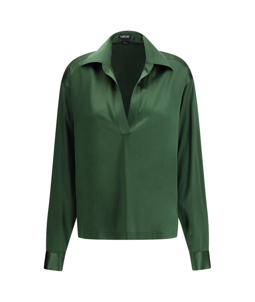 TOM FORD Зеленая шелковая рубашка, фото 1