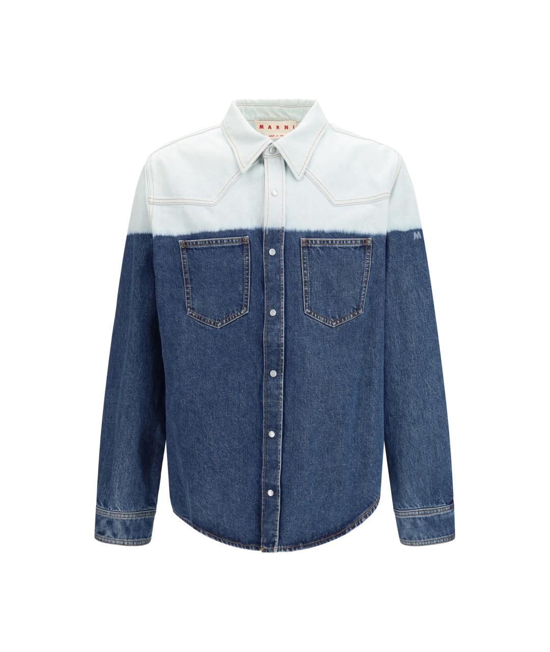 MARNI Синяя хлопковая классическая рубашка, фото 1