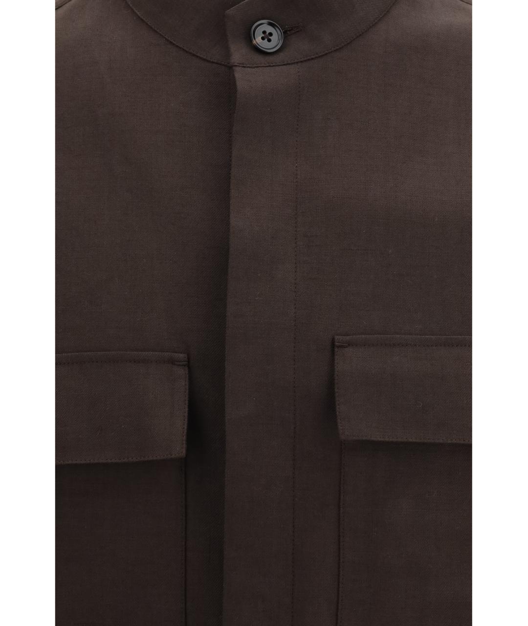 ZEGNA Коричневая льняная куртка, фото 3