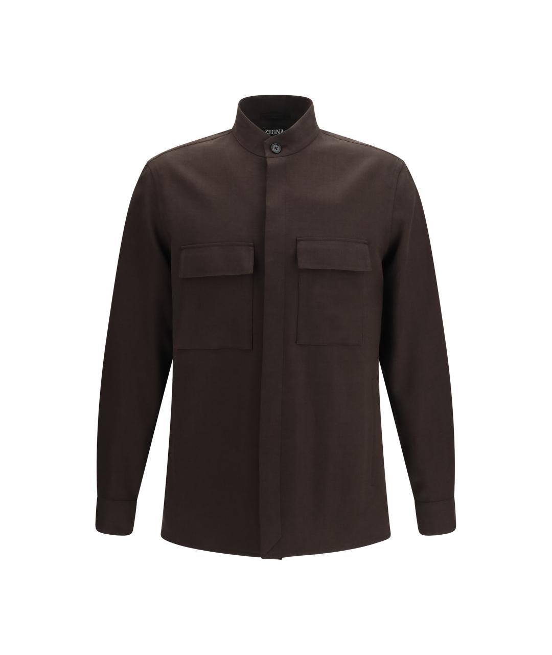 ZEGNA Коричневая льняная куртка, фото 1