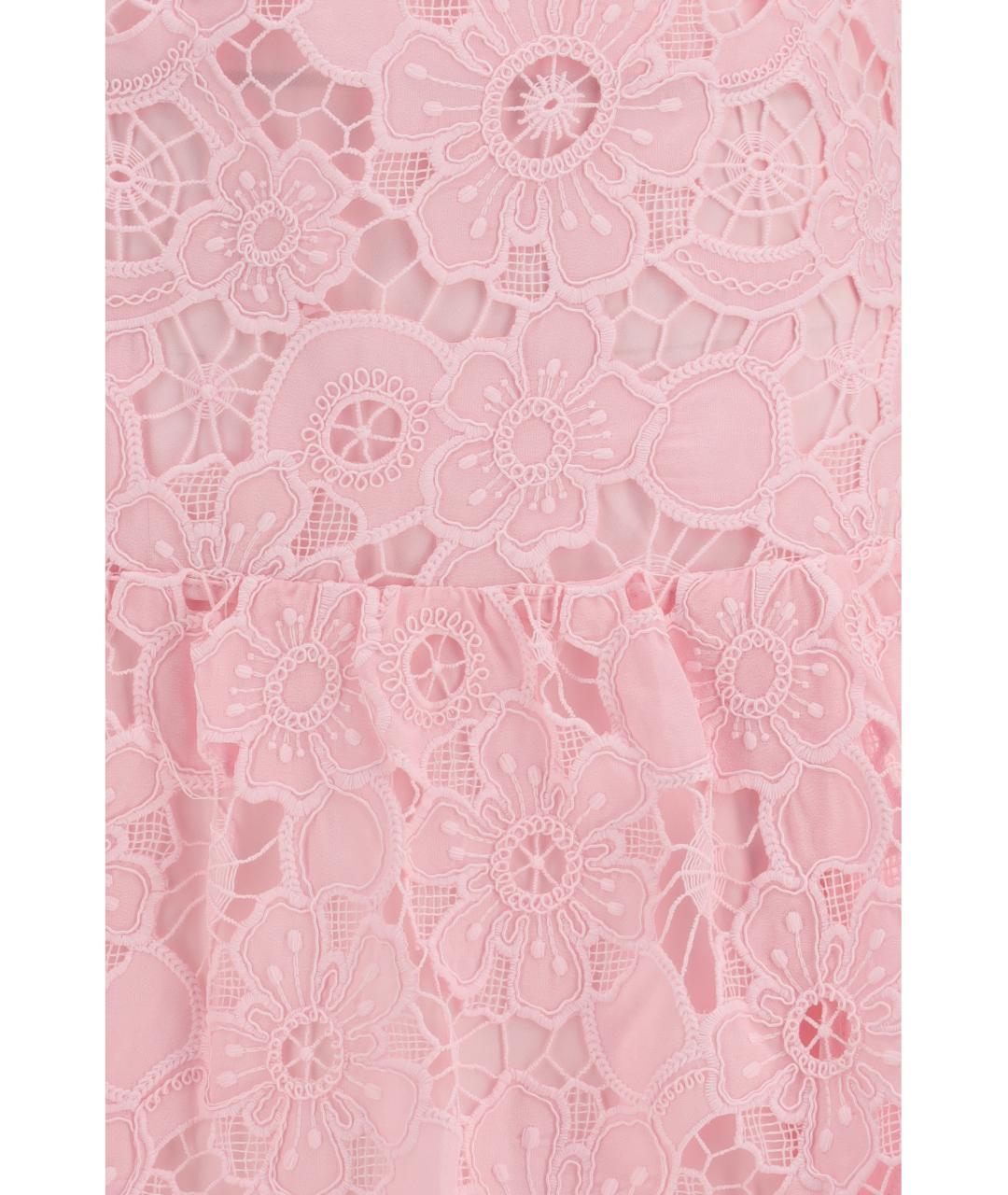 SELF-PORTRAIT Розовое полиэстеровое повседневное платье, фото 3