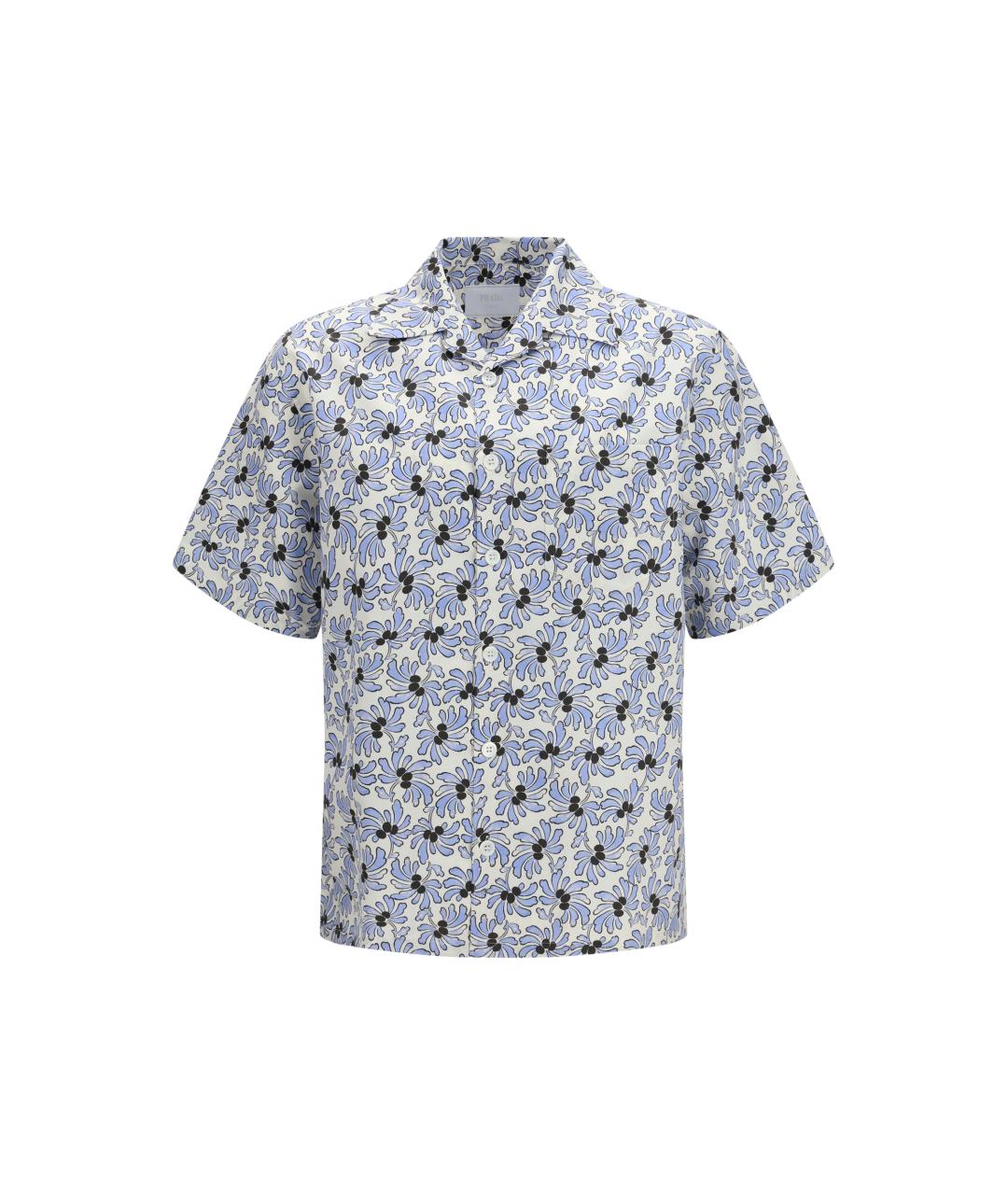 PRADA Голубая хлопко-шелковая кэжуал рубашка, фото 1