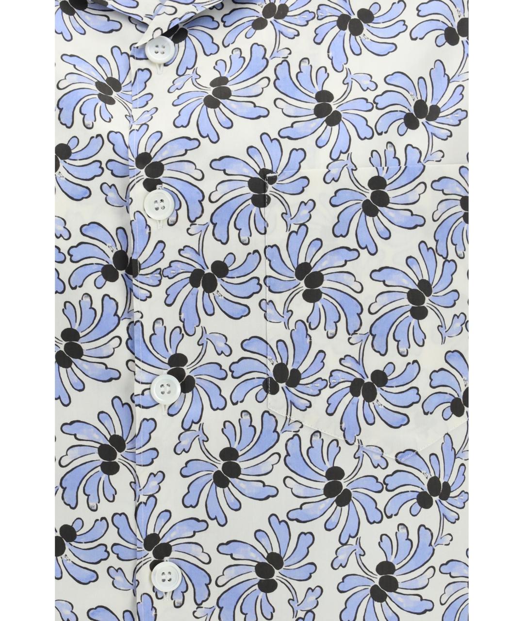 PRADA Голубая хлопко-шелковая кэжуал рубашка, фото 3