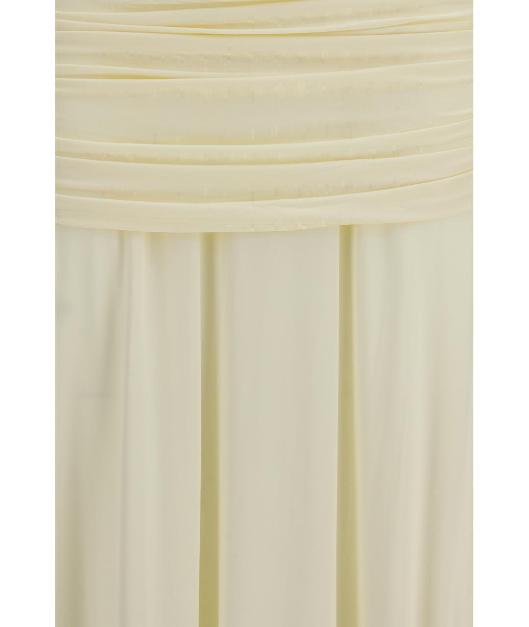 SELF-PORTRAIT Желтое вискозное вечернее платье, фото 3