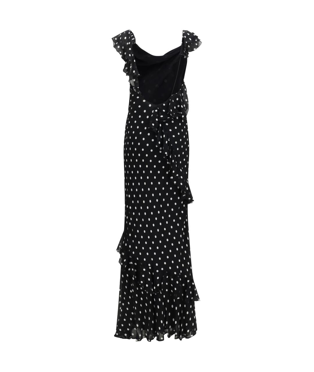 SELF-PORTRAIT Черное вискозное повседневное платье, фото 2