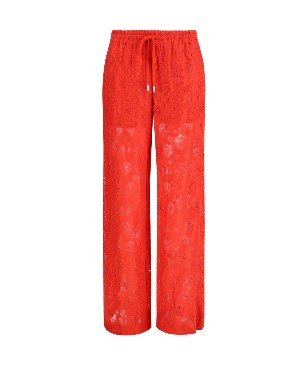 ERMANNO SCERVINO Красные льняные прямые брюки, фото 1