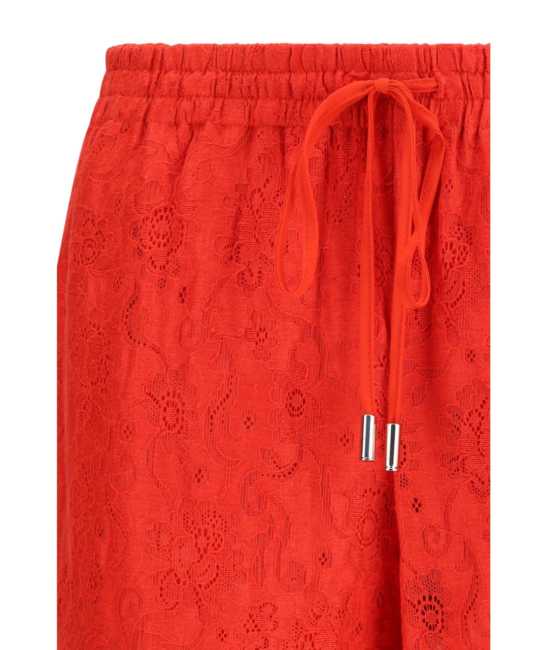 ERMANNO SCERVINO Красные льняные прямые брюки, фото 3