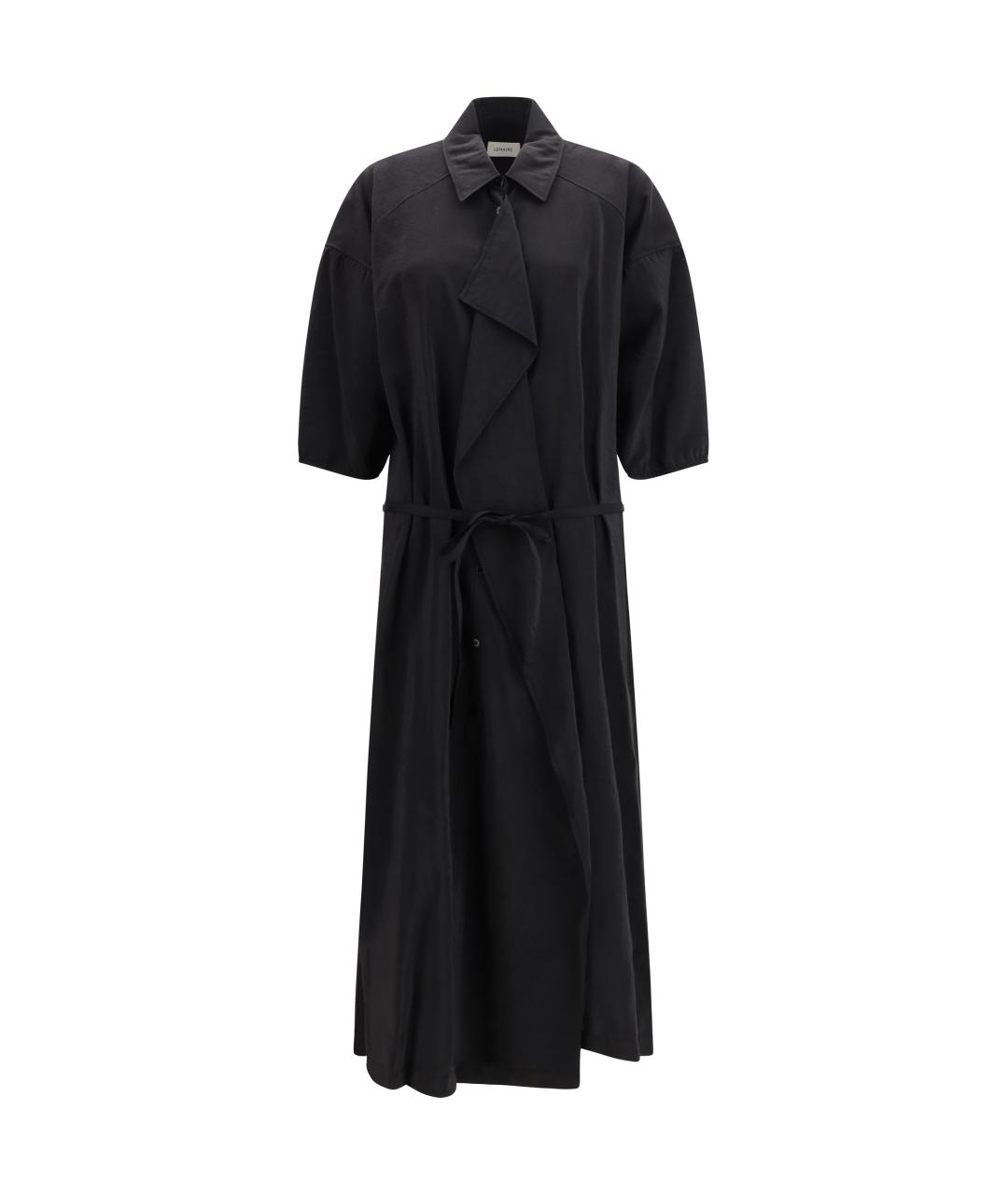 LEMAIRE Черное шелковое повседневное платье, фото 1