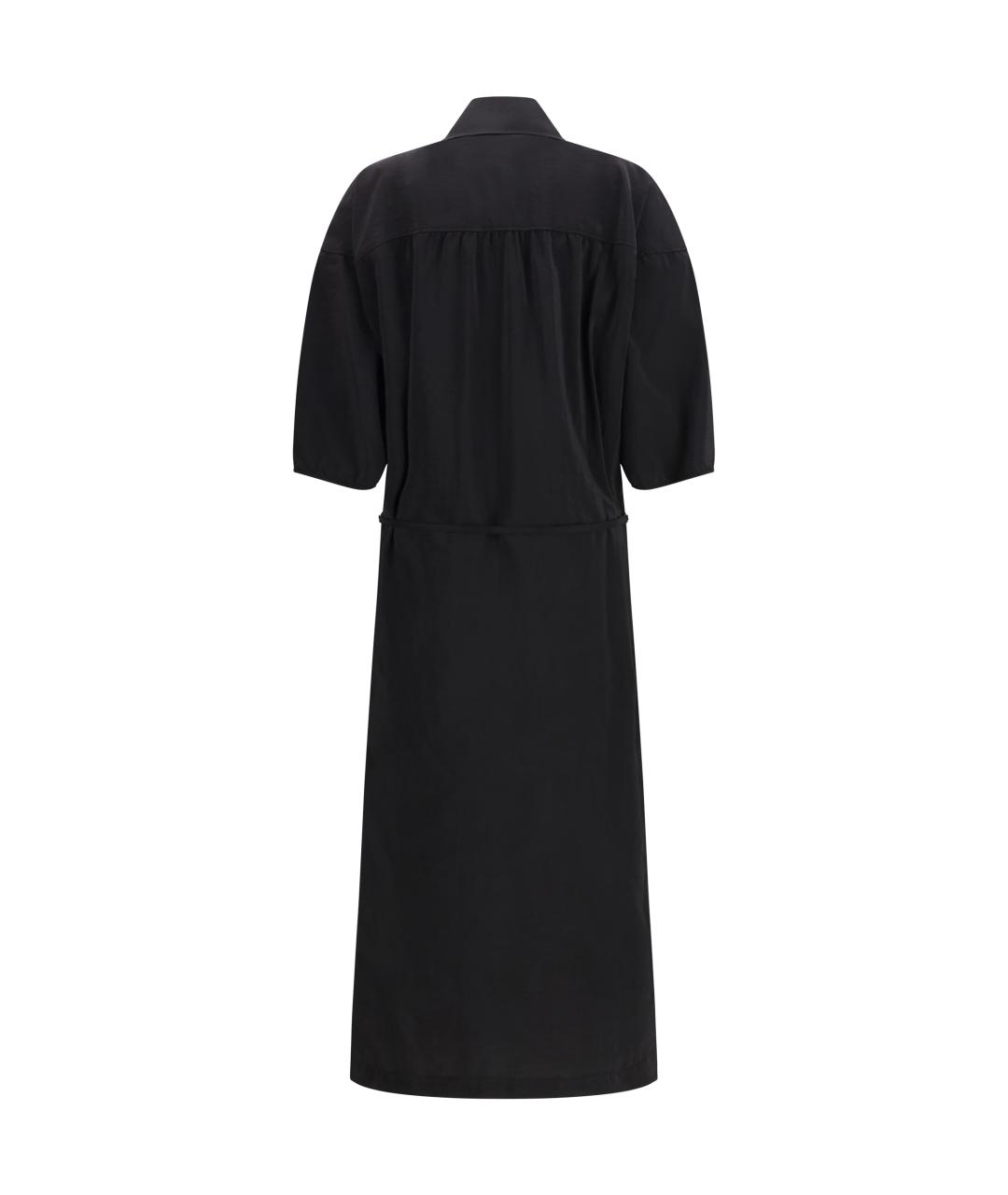 LEMAIRE Черное шелковое повседневное платье, фото 2