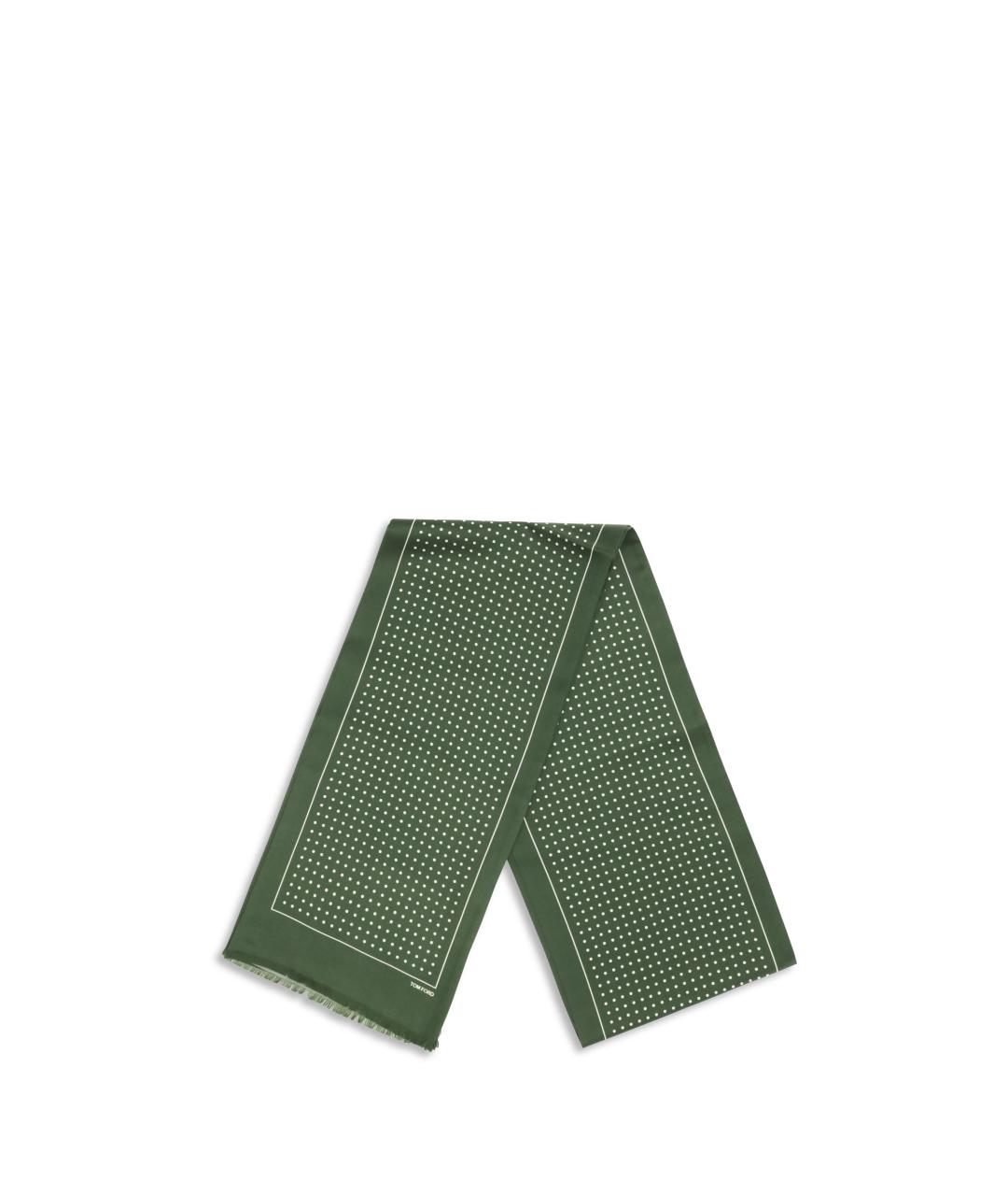 TOM FORD Зеленый шелковый шарф, фото 2