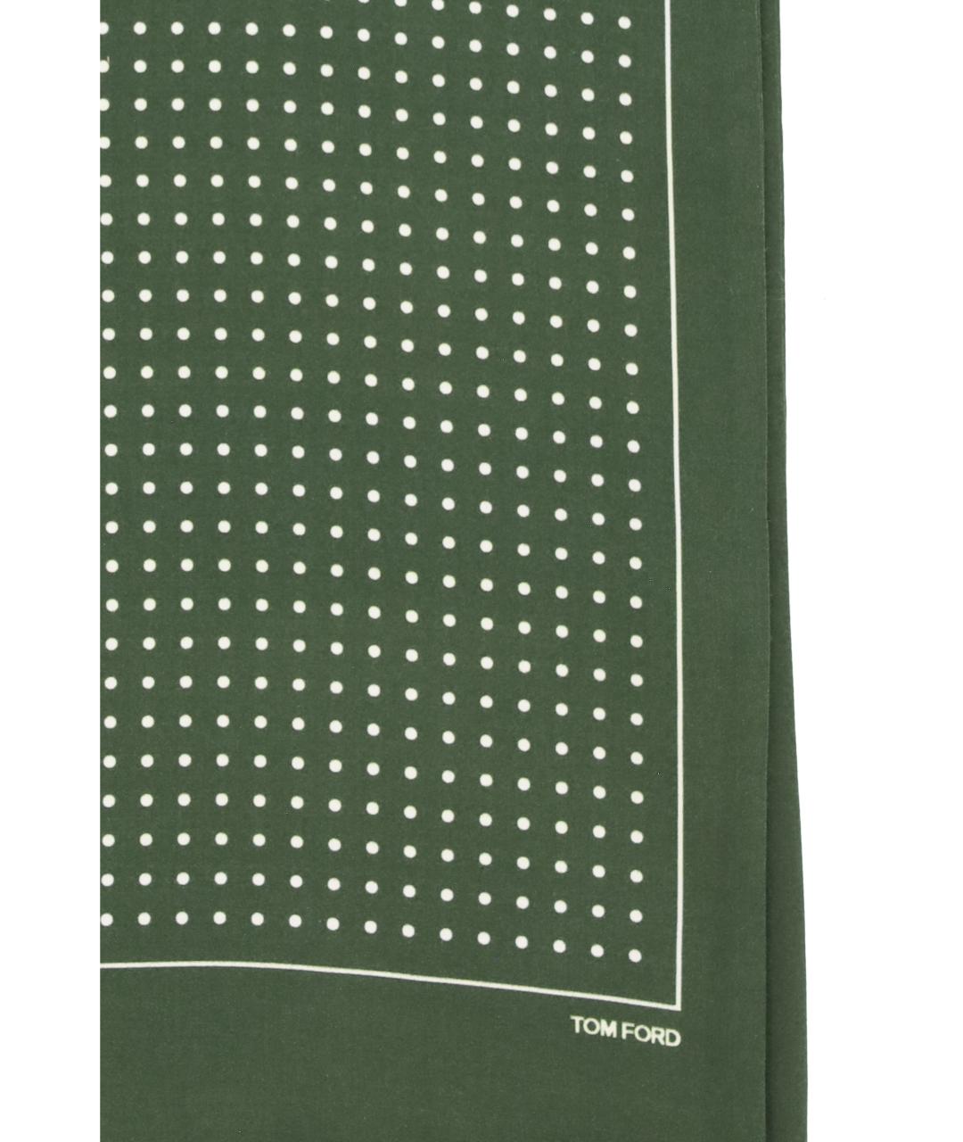 TOM FORD Зеленый шелковый шарф, фото 3