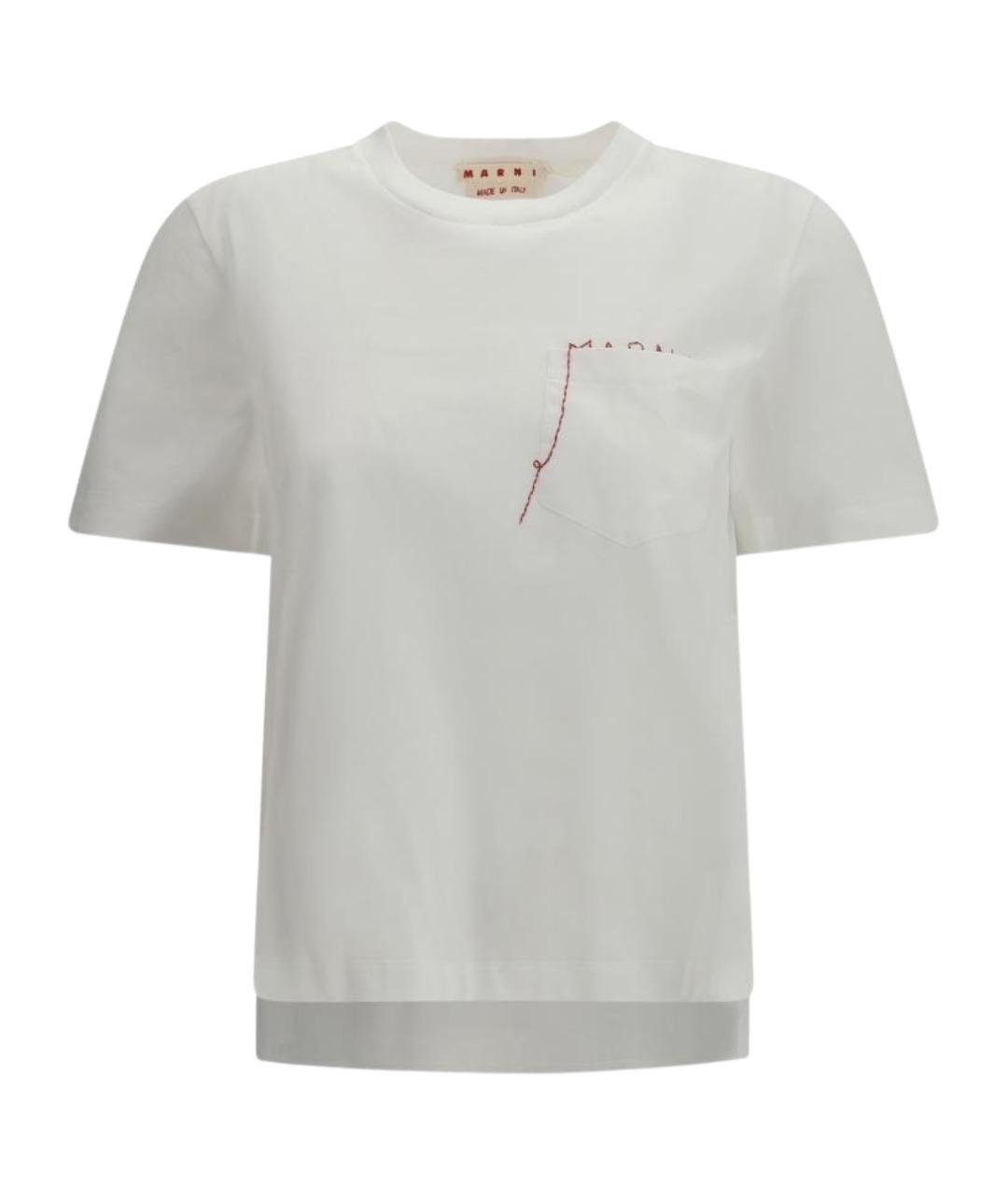 MARNI Белая хлопковая футболка, фото 1