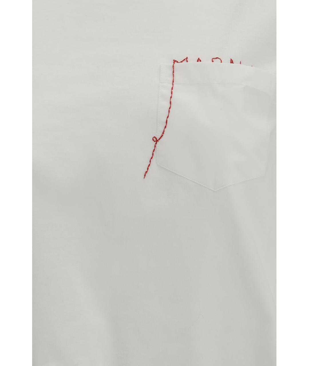 MARNI Белая хлопковая футболка, фото 3